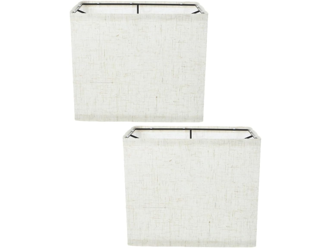 Conjunto de 2 Cúpulas Retangulares Removíveis em Linho Natural para Abajures de Mesa e de Chão. SFUSHOS