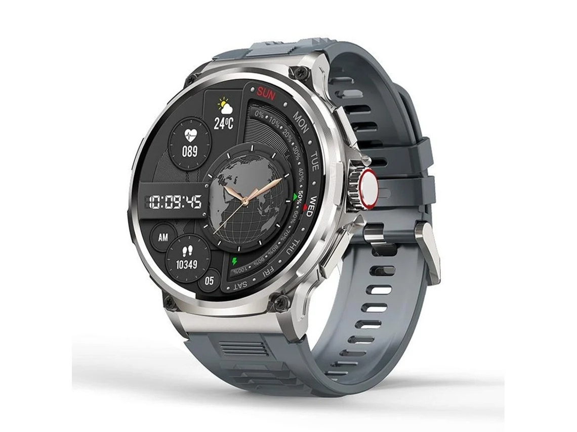 Smartwatch redondo tecido extra grande HD 1,85 polegadas Bluetooth chamadas atender/fazer chamadas assistente de voz AI com 2 pulseiras Yizhood