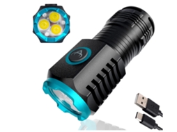 Lanterna 2000 Lúmens Lanterna Led Compacta Recarregável,YIZHOOD Lantern-0057 Lanterna Edc Leve de Bolso para Acampamento Caminhada Preta YIZHOOD