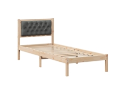 Estrutura da Cama com Cabeceira Cinza Escuro 75x190 cm MAISON EXCLUSIVE