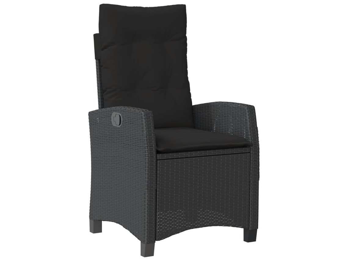 Reclining Garden Chair, Reclining Garden Chairs Vidaxl Preto Rattan / Vime (n/a)
