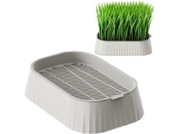 Kit para Cultivo de Grama para Gatos Sem Solo, Bandeja de Plantio Removível e Reutilizável de 2 Níveis, Vaso para CHABERLU
