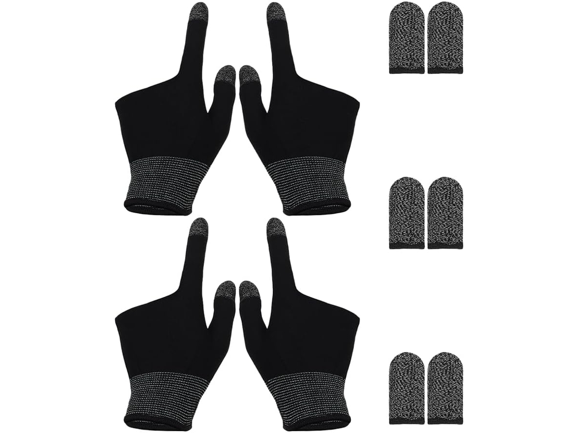 Nuobesty 2-pares De Luvas Ultrafinas Para Jogos Com Telas Sensíveis Ao Toque, Protetores De Dedos Confortáveis E