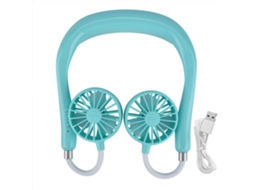 Ventilador Portátil Usb de Pescoço Azul Esportes Ao Ar Livre
