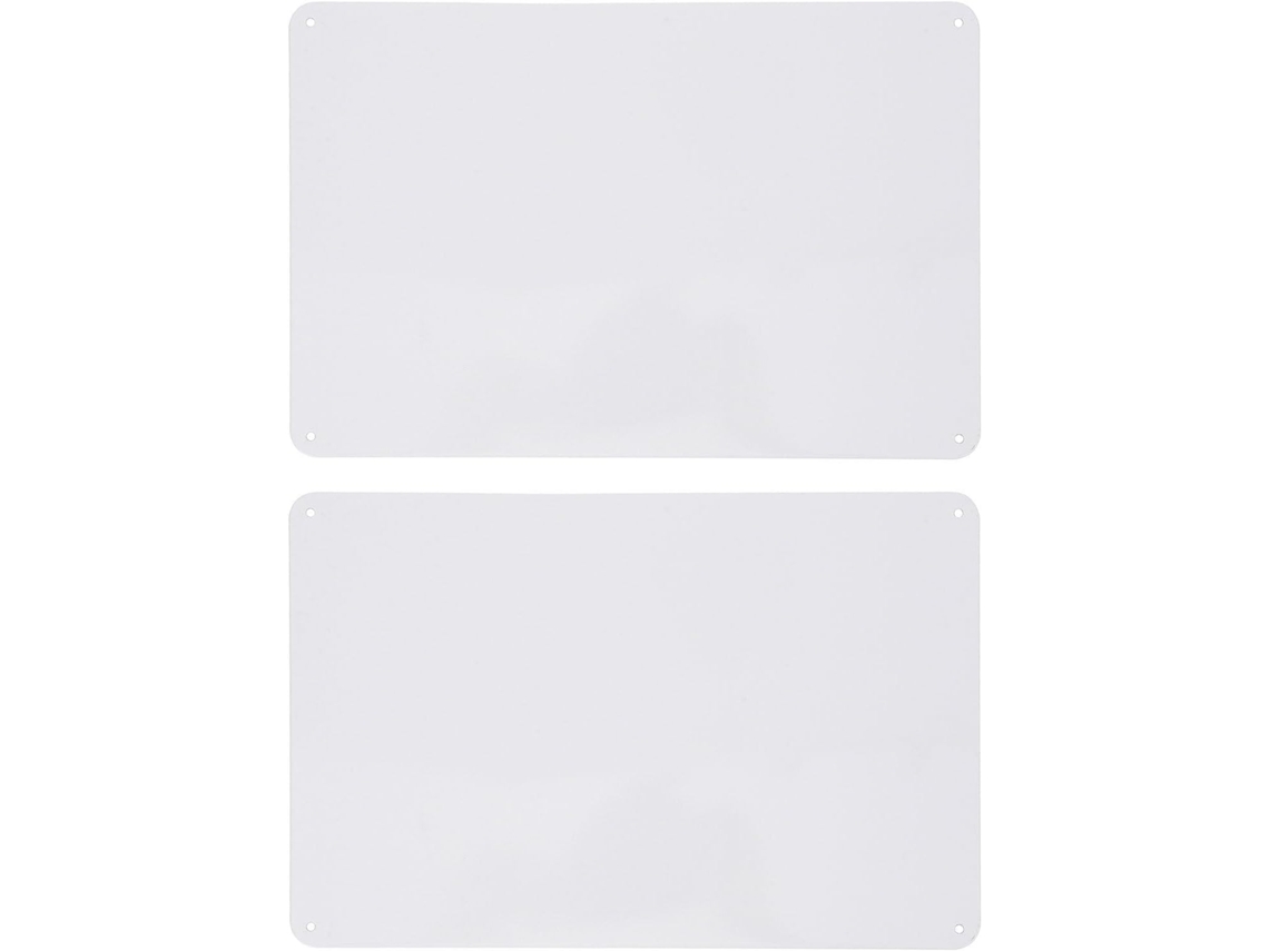 Conjunto De 2 Placas Metal Branco Para Projetos Bricolagem E Decoração Paredes Garagem Superfície Pintável Resistente Às