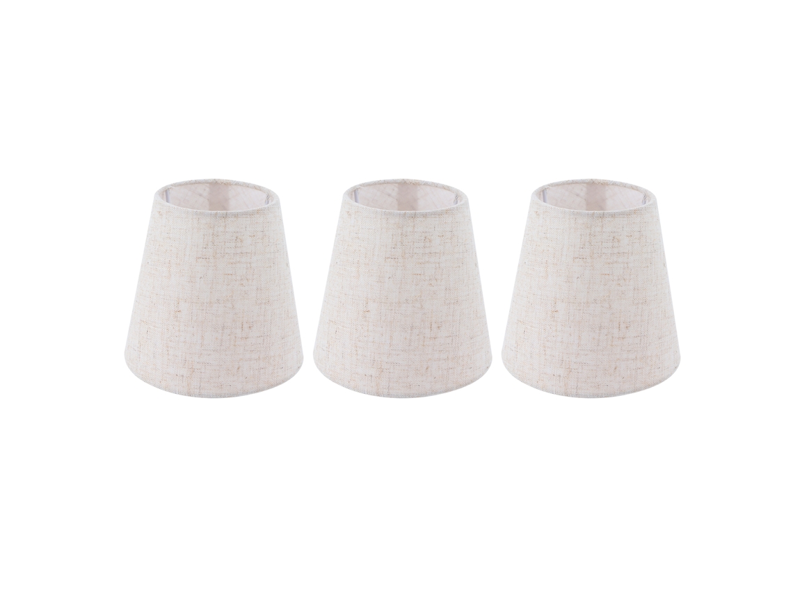 Conjunto de 3 Abajur de Linho E14 para Lustre de Vela Hotel Ktv Decor S/MARCA