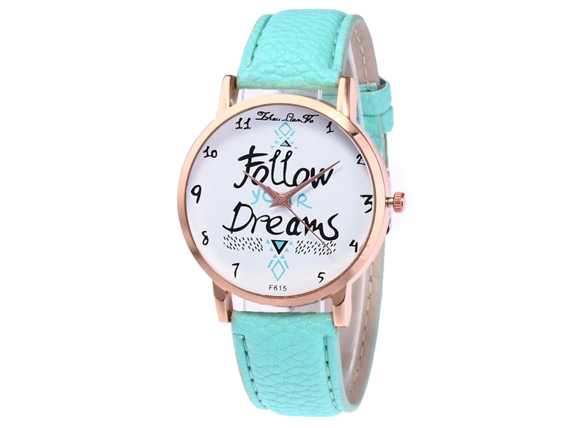 Relógio feminino Zhoulianfa Classic Simple Quartz Analógico com pulseira de PU (verde menta)