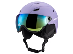 Capacete De Esqui/snowboard (roxo, Tamanho M) Com Máscara Facial E Óculos De Proteção Removíveis.
