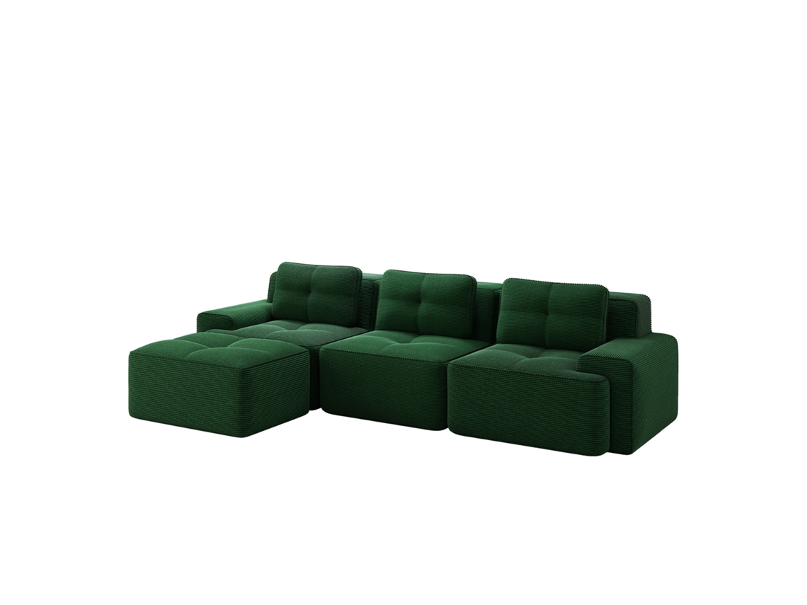 Sofá Modular Sem Estrutura em U, chaise Confortável de Veludo Cotelê, 4 Lugares, design Antiderrapante, bege PAPRIKA SHOP