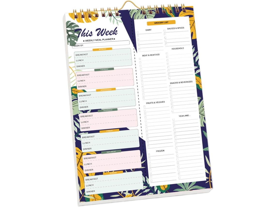 Caderno de Planejamento de Refeições – 52 Folhas, Lista de Pratos