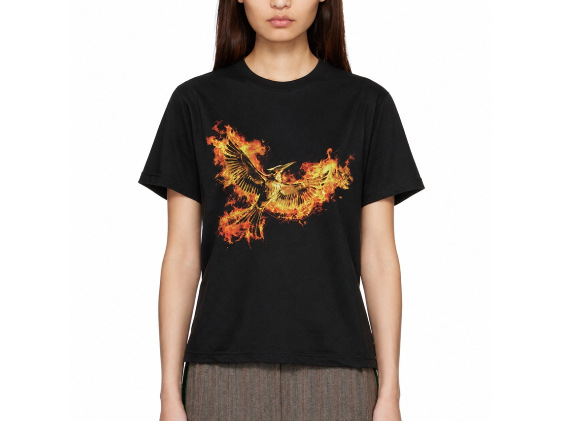 Rockinstone Hunger Games Movie Mockingjay Pt. 2 Pin Black Adult T-shirt Size:xl