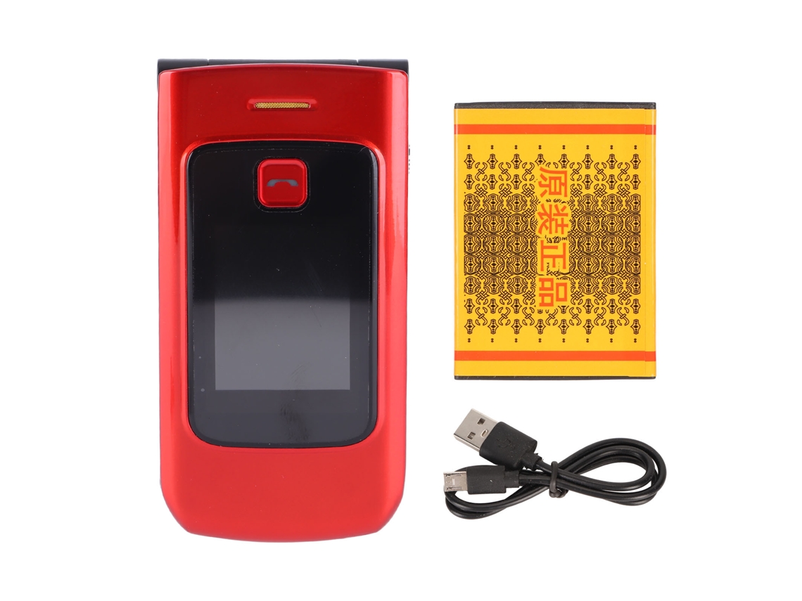 Mali telefone Flip Senior 4g com Botões Grandes Tela Dual Bateria 4800mah Botão Sos Vermelho