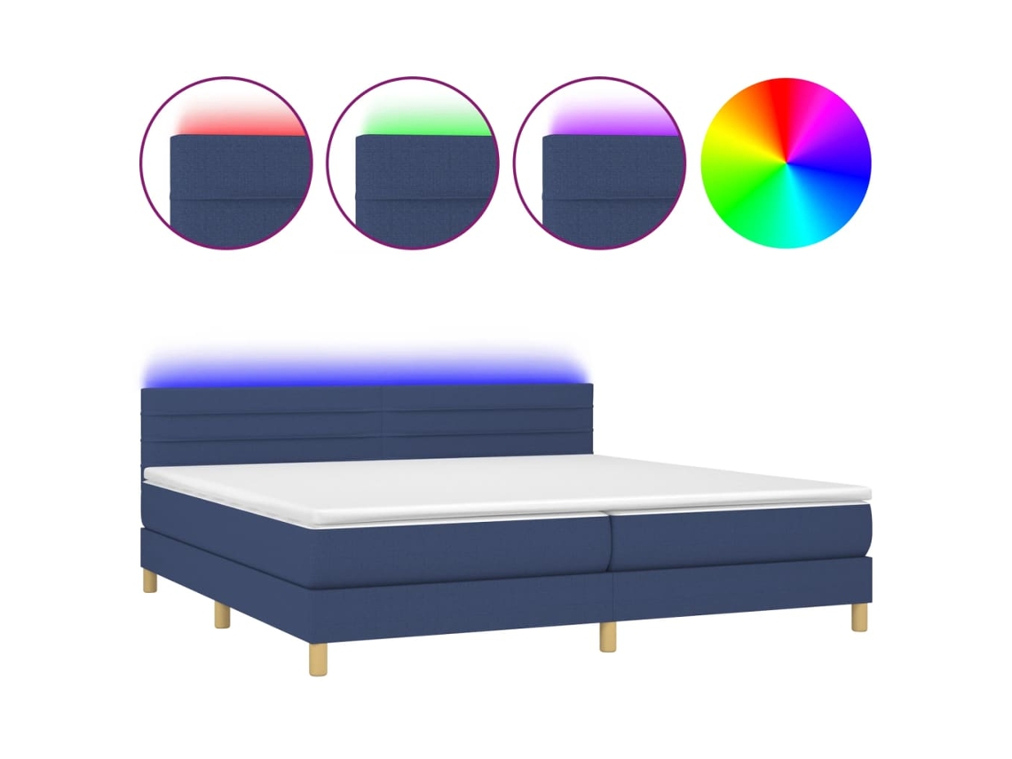 Box Spring Bed, Box Spring Beds Vidaxl Azul Tecido (200 X 200 Cm)
