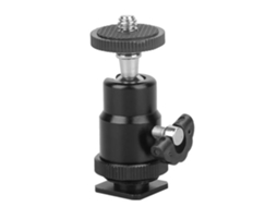 Mini Cabeça de Bola Panorâmica 360 Graus para Tripé, Cabeça de Bola de Alumínio para Câmera com Sapata para Microfone e Luz LAXISCREED
