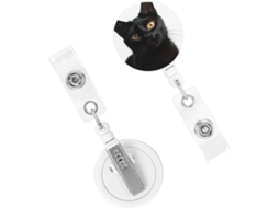 Porta Crachá Retrátil, Carretéis de Crachás Resistentes, Preto, Ideal Crachás De Identificação Gatos, Clipes