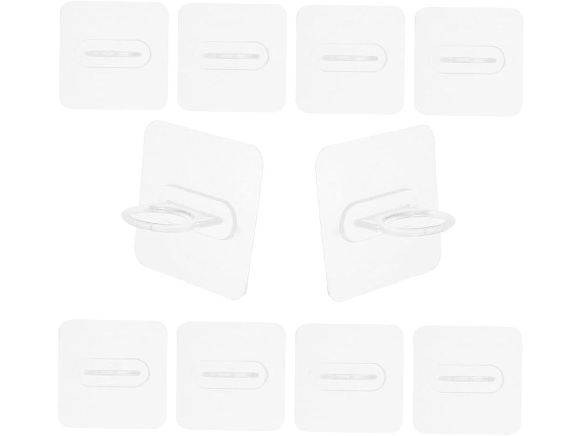 Conjunto De 10 Suportes Adesivos Para Varão Cortina, Sem Necessidade F