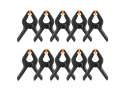 Conjunto de 10 Grampos Mola Multifuncionais Plástico Preto Tipo a 3 Polegadas para Trabalhos em Madeira BRILVIBERA (faça Você Mesmo)