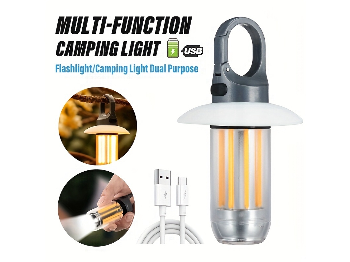 Luminária Moderna Led Ultrabrilhante para Acampamento, Portátil Exterior com Gancho Prático, 5 Modos de Iluminação Configuração Gamer STELASPLEN