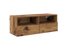 Conjunto 1 Gabinete De Armazenamento De Parede Vidaxl Castanho Derivados De Madeira (80 X 30 X 30 Cm)