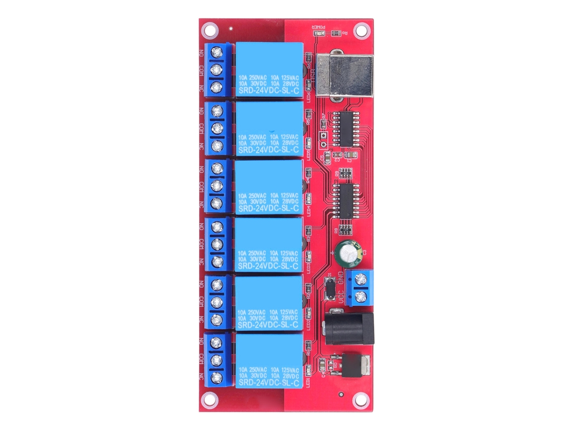 Laxiscreed Módulo De Relé Usb De 6 Canais Com Modo Ajustável E Sem Driver Hid