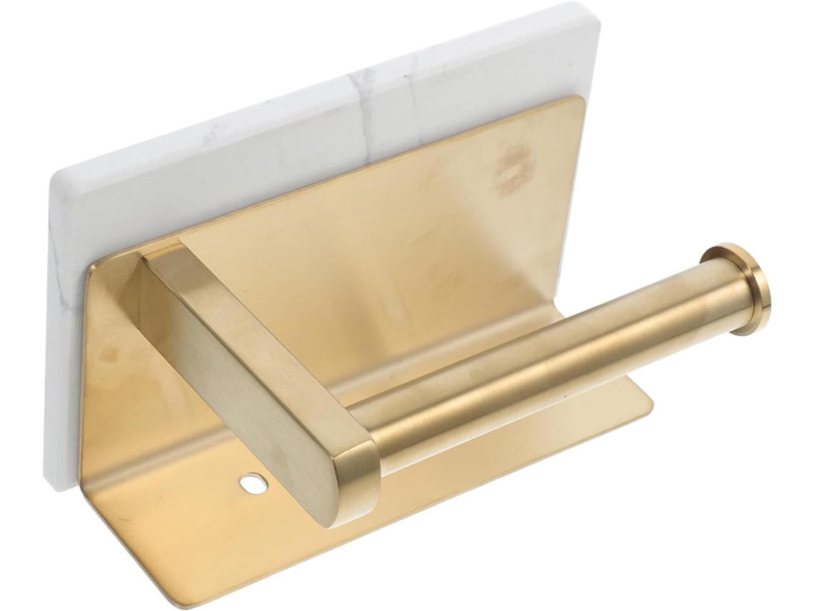 Porta Papel Higiênico Ounona, Organizador De Papel Higiênico Em Aço Inoxidável, Elegante Prateleira De Mármore Dourado