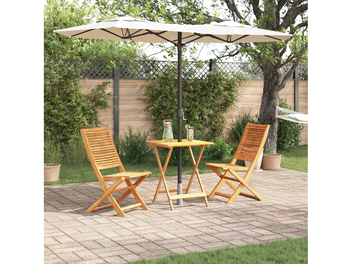 Vidaxl Conjunto Bistro Dobrável 3 Unid. Castanho