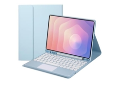 Capa De Teclado Bluetooth Fwinl Para Samsung Galaxy Tab S9 Teclado Sensível Ao Toque Português Azul