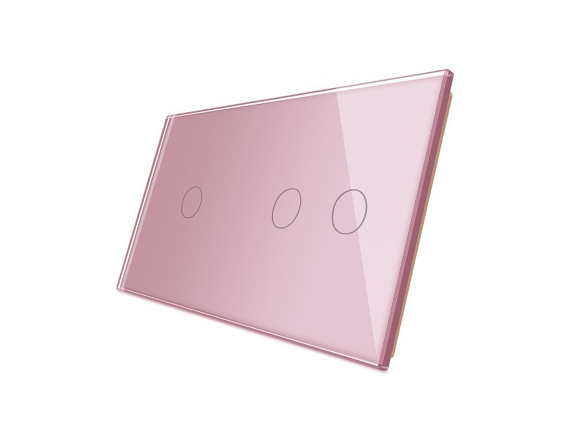 Frontal 2X Vidro Rosa Botões LEDBOX