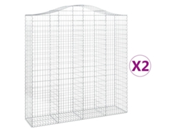Gabion Basket, Gabion Baskets Vidaxl Prateado Ferro (200 X 50 X 200/220 Cm)