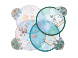 Conjunto De 4 Ventiladores Dobráveis, Mão, Redondos Dese Nho Animado, Portáteis.