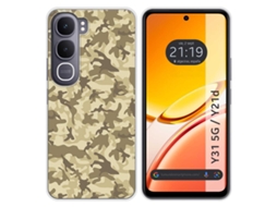 Capa Tumundosmartphone De Silicone Para Vivo Y31 5g / Y21d Com Estampa De Camuflagem De Areia E Desenho Animado