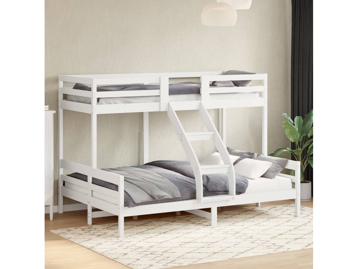 Vidaxl Beliche 90x200/140x200 Cm Madeira De Pinho Maciço Branco