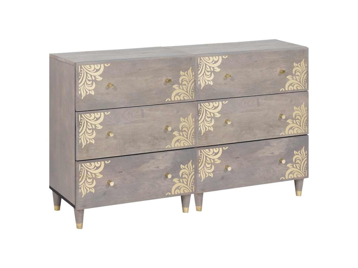 Vidaxl Buffet 2 Unid. 60 X 33 X 75 Cm Madeira De Manga Maciça Cinzeto