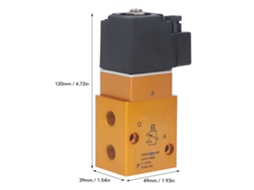Válvula Solenoide Laxiscreed Pilotada Internamente G1/4" 2 Vias 3 Posições Alta Pressão