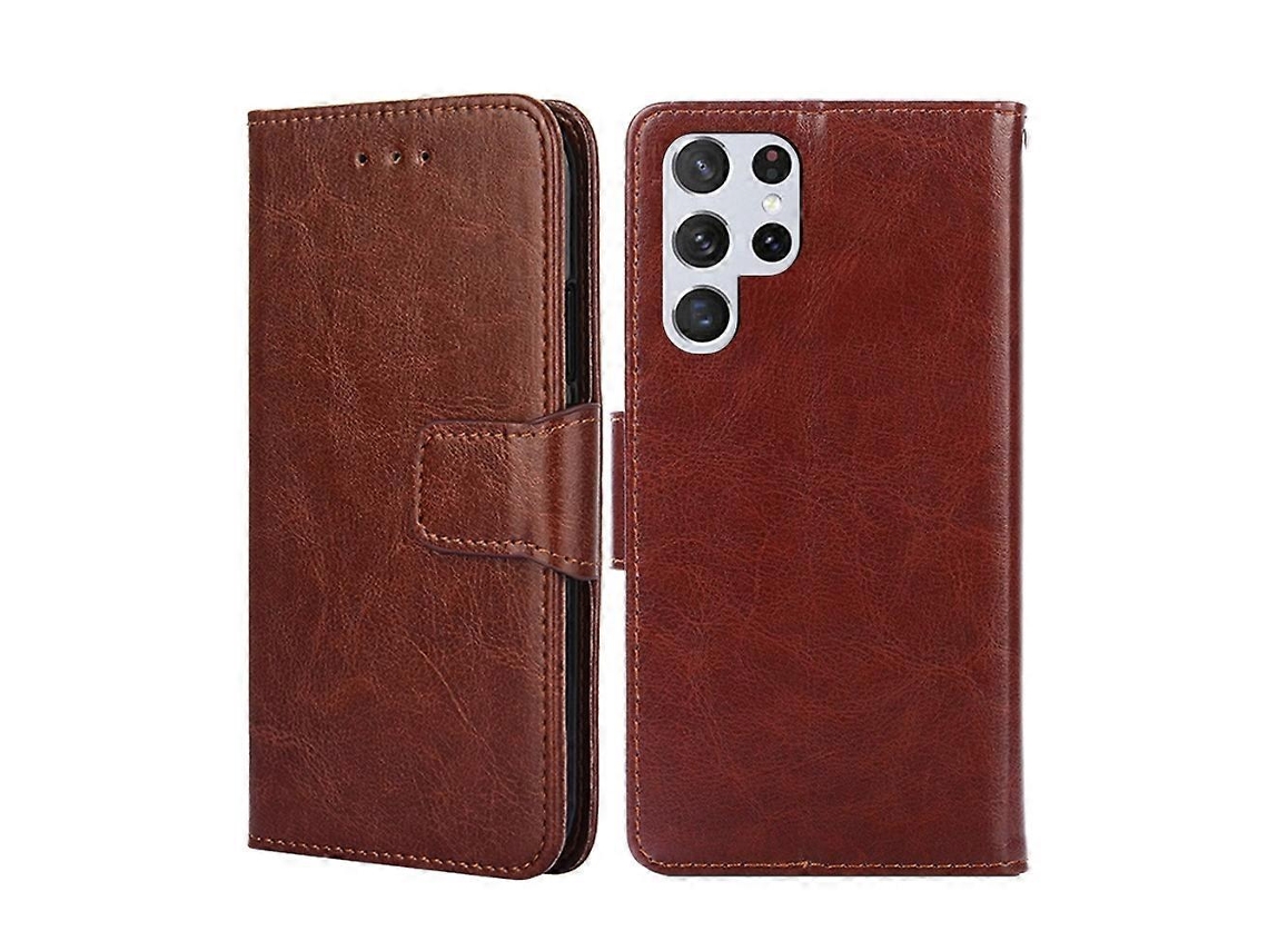 Capa De Celular Em Couro Com Textura De Cristal Para Samsung Galaxy S23 Ultra 5g