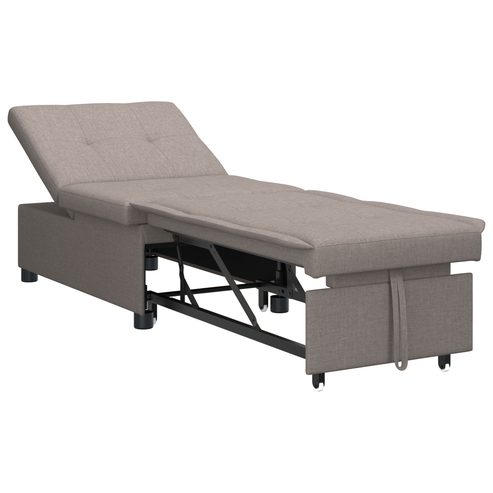 Sofá Cama 3 Em 1 Com Design Retrátil Em Tecido Taupe Vidaxl Castanho-acinzentado Tecido