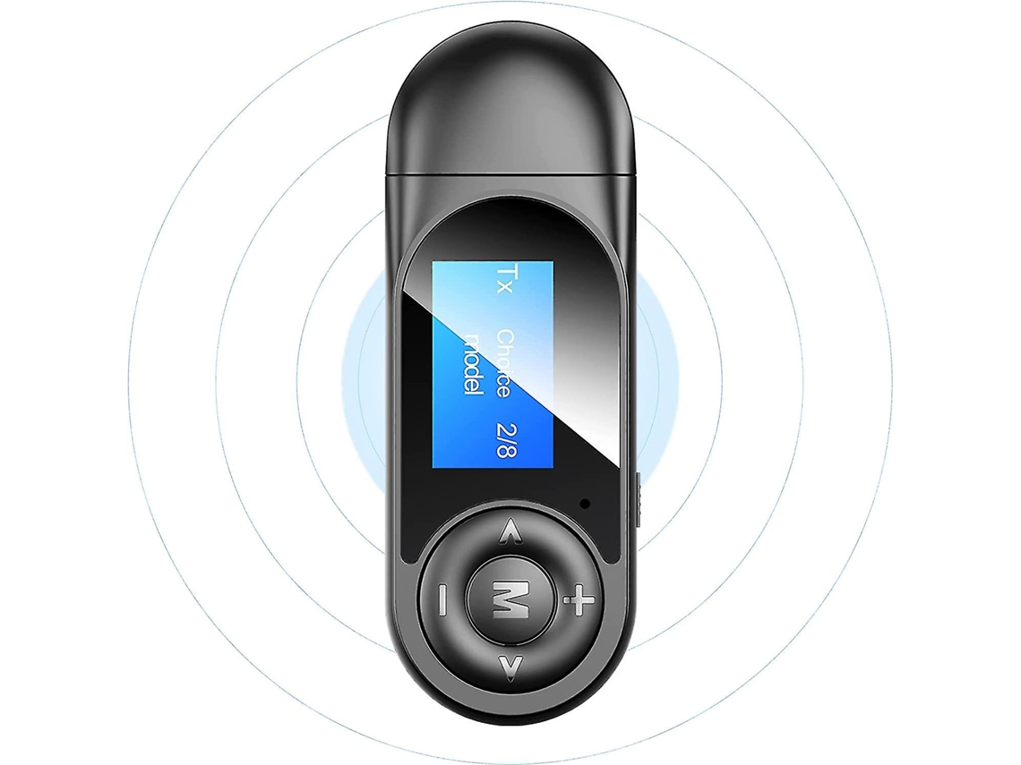 Transmissor E Receptor Bluetooth 5.0, Adaptador Bluetooth 2 Em 1 Com Tela Lcd Visível, Sistema Estéreo.