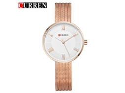 Relógio Feminino de Quartzo com Strass e Aço Inoxidável MDUG