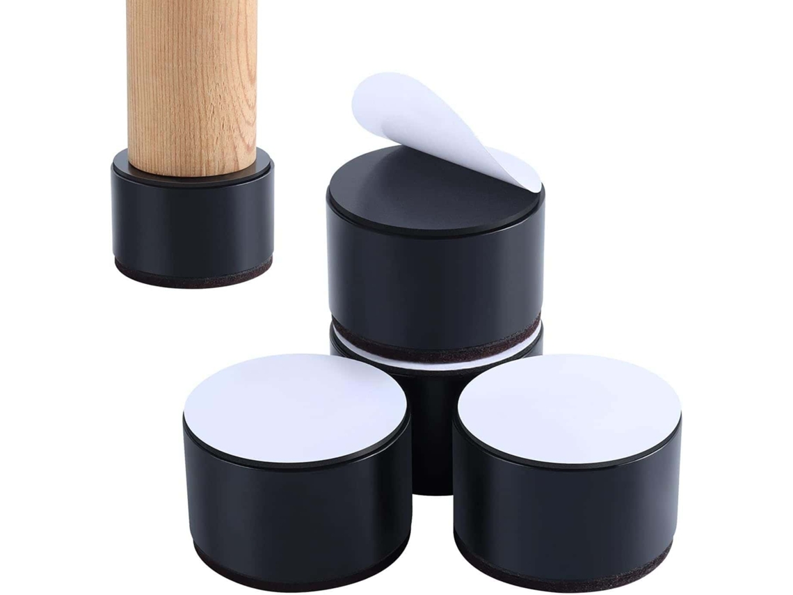 Lurelia Elevador Para Móveis, Conjunto De 4, Reforçado, Em Feltro, Em Tecido Tnt, Para Cama, Sofá E Mesa, 5 Cm, Preto/branco, 225 Kg