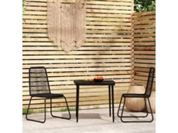 Vidaxl 3 Pcs Conjunto De Jantar Para Jardim Preto