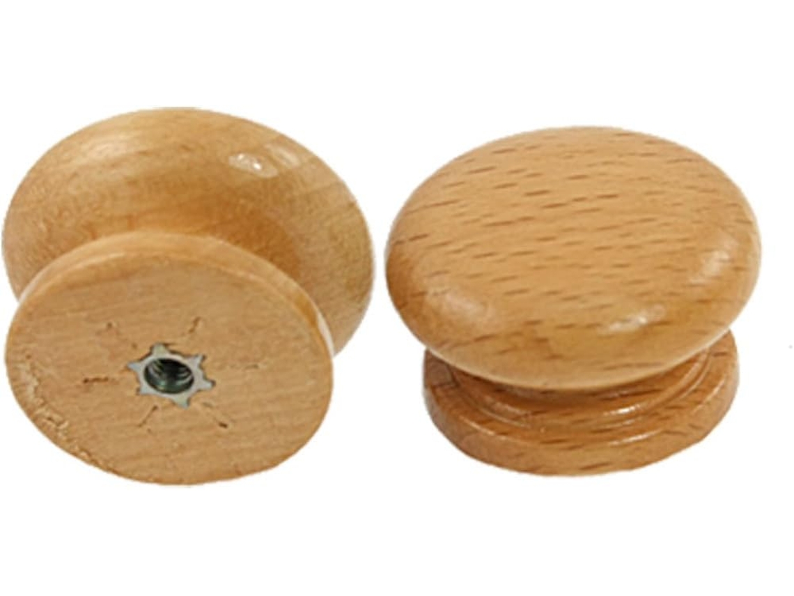 Aexit Conjunto De 2-puxadores E Fechaduras Redondas Madeira Para Gavetas Armários, 3, 3cm De Diâmetro
