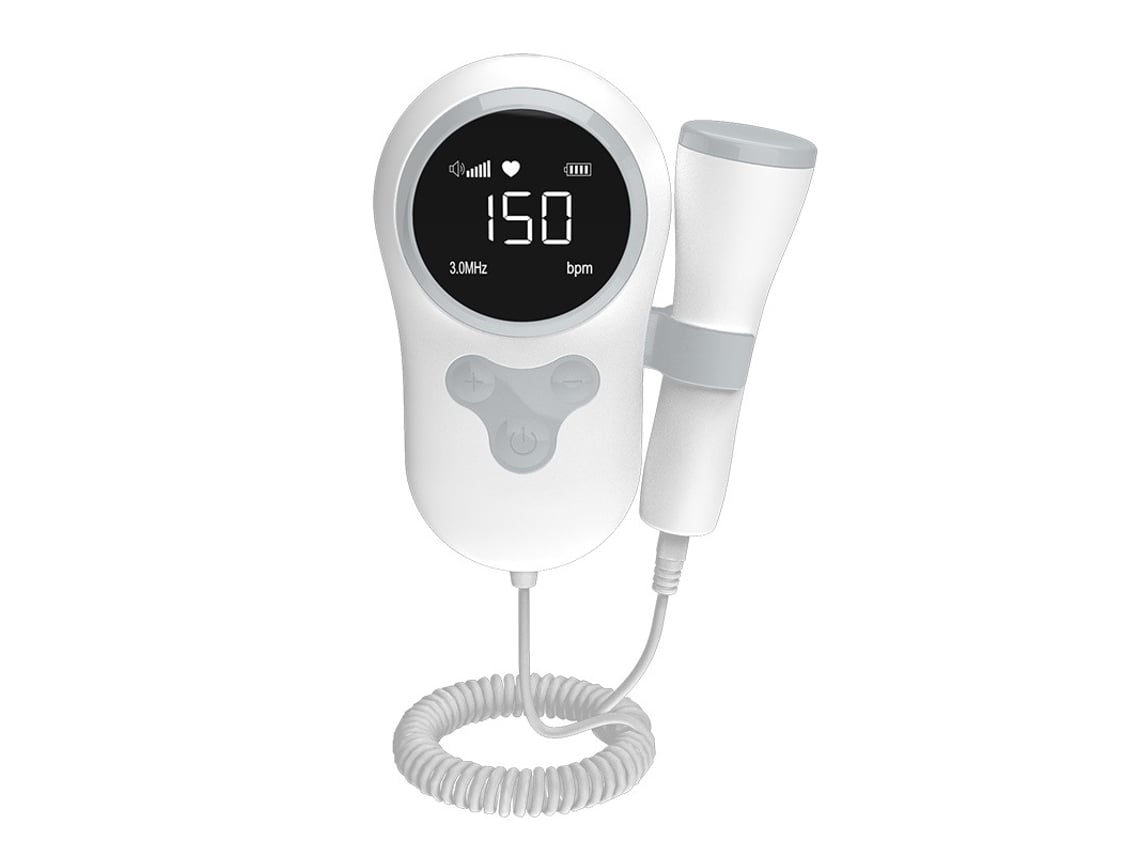 Monitor Fetal Doppler Cinza Detector Profissional Batimento Fetal Operação Simples Design Ergonômico Durável Confiável Uso Diário