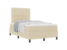 Cama Box com Colchão com Cabeceira Creme 120x190 Cm Tecido MAISON EXCLUSIVE