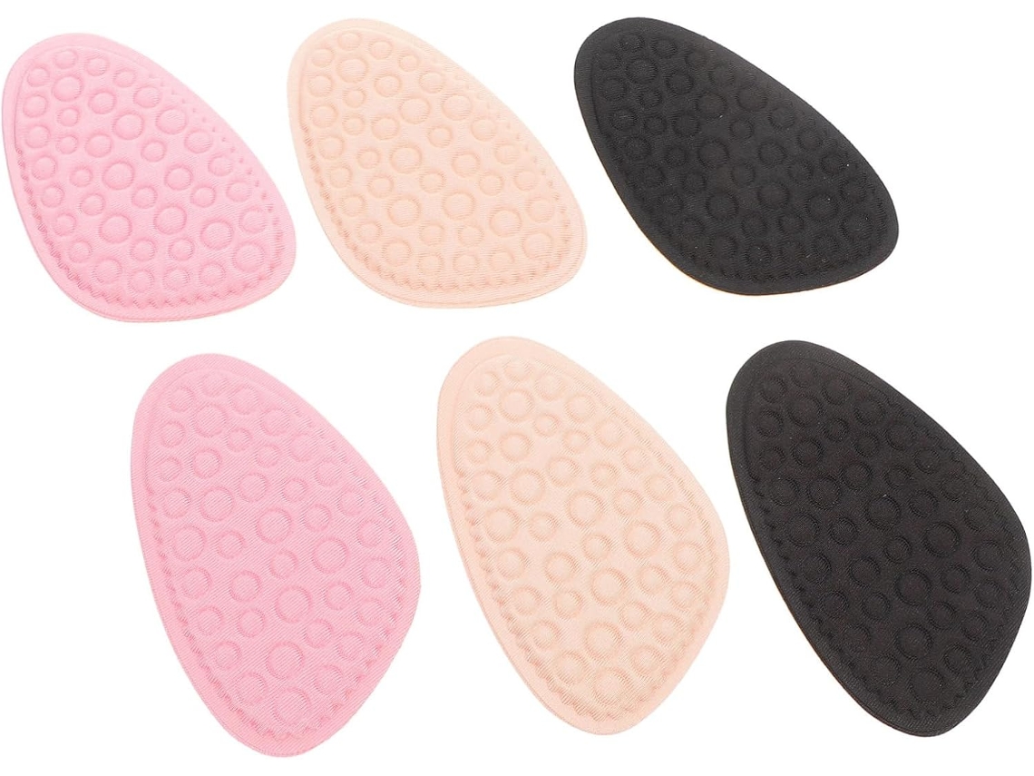 Palmilhas Antiderrapantes Para Salto Alto Feminino, Palmilhas De Tecido Resistentes Ao Desgaste, Pacote Com 3 Pares Para