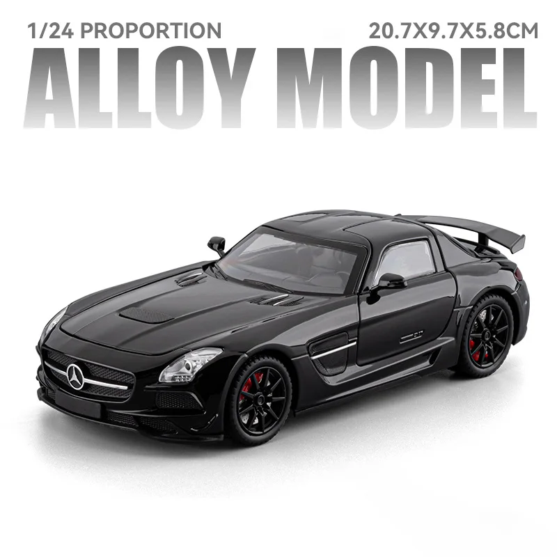 (preto) Miniatura De Carro Supercarro Em Escala 1:24, Feita De Metal Fundido, Com Efeitos Sonoros E De Luz.