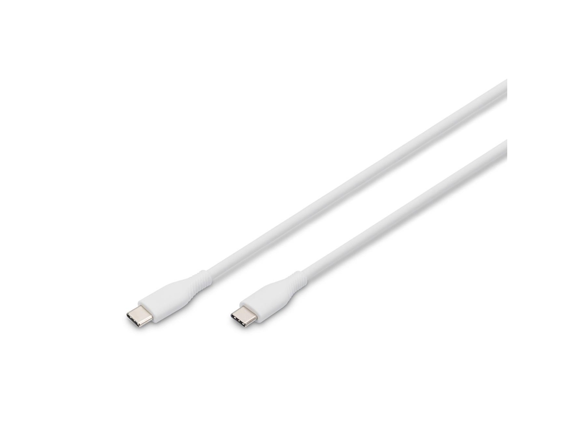 Cabo De Alimentação Digitus Usb-c Para Usb-c De 60 W Para Carregamento De Celulares, 1 M De Comprimento.