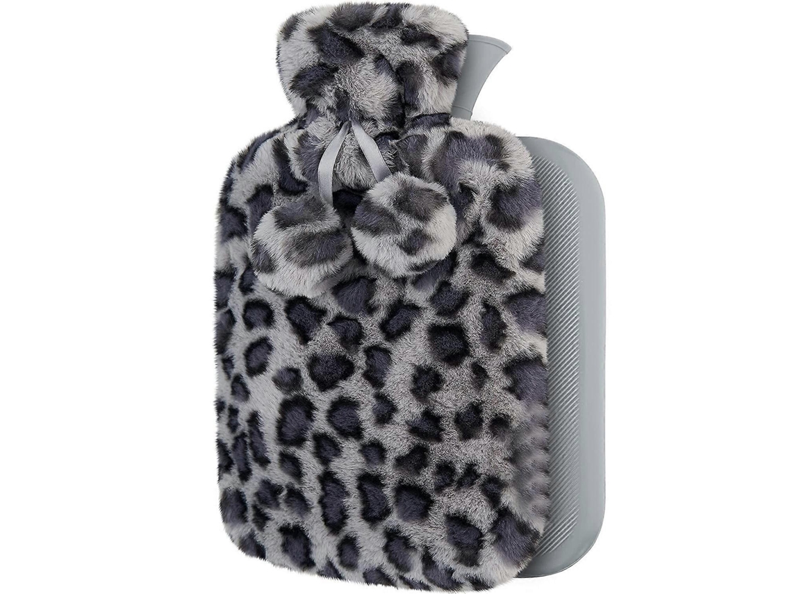 Bolsa De Água Quente Com Capa Macia Premium 2l Leopardo Marrom AQUAFORGE