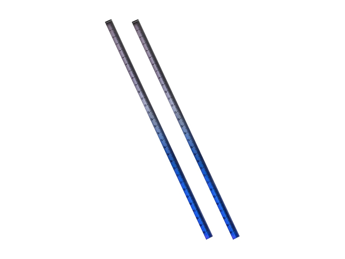 Régua de acrílico para medição, ideal para uso escolar, não para mesa, conjunto para ensino com 2 réguas coloridas.