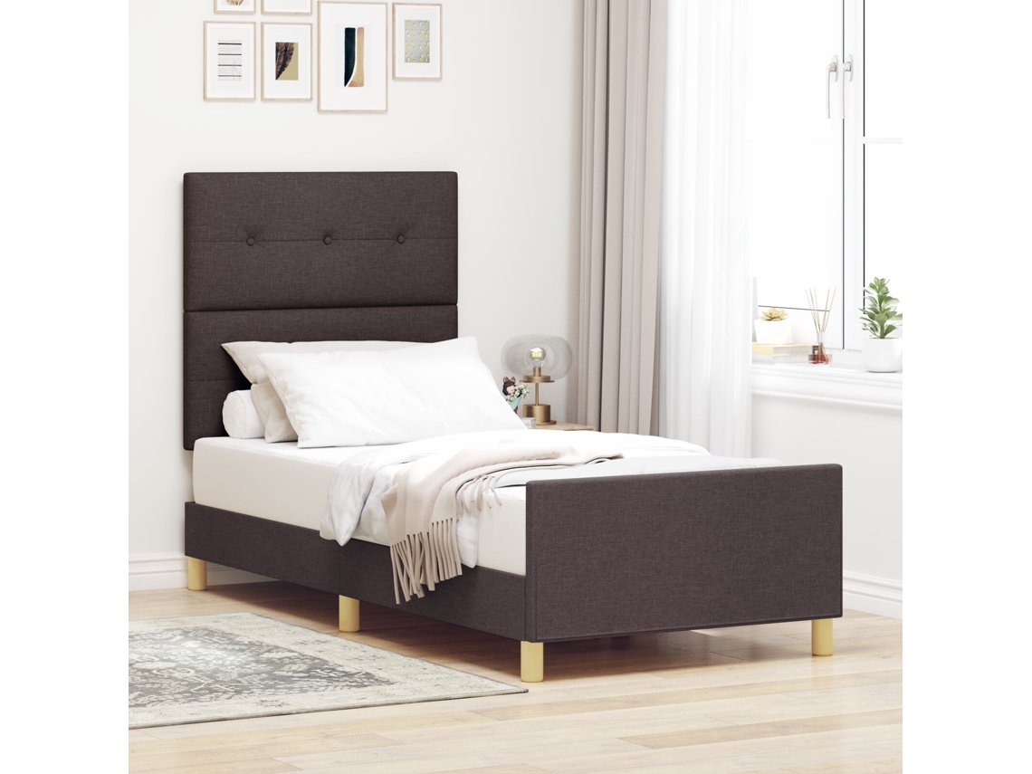 Cama Castanha 90x190 Cm Tecido