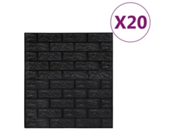 Conjunto 20 Adesivo de parede VIDAXL Preto PE foam